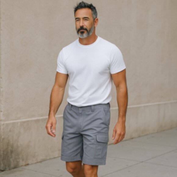 George Cargo Shorts Men’s 40 Gray 10” Inseam At The Knee NWT - Picture 2 of 11